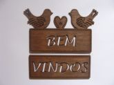 Bem vindos passarinho (Marrom médio patinado)